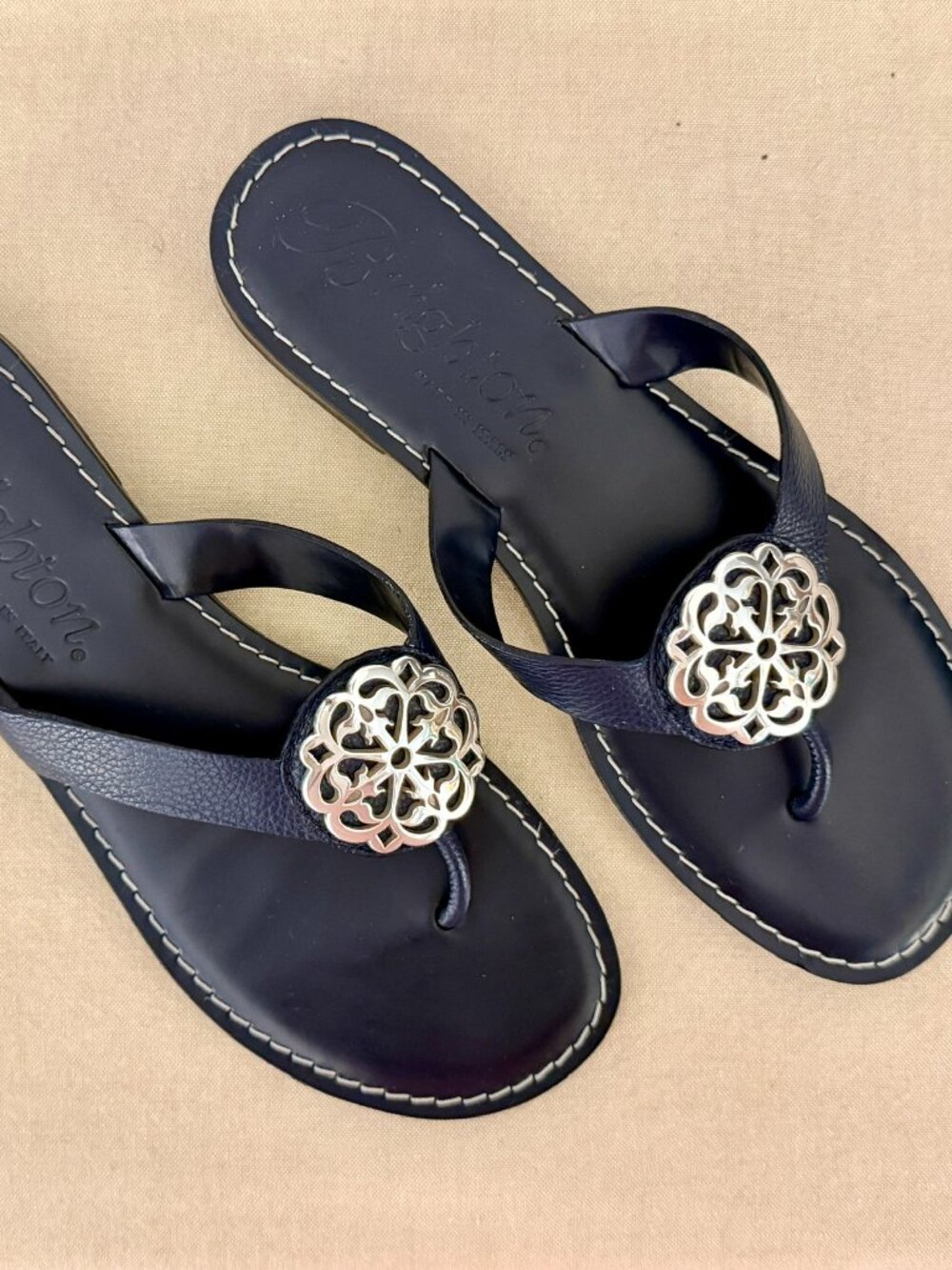 Brighton "Alice" Sandal in Navy- Size 10 - Picture 3 of 8